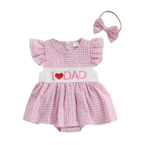 4th Of July Baby Girl Outfit American Flag Romper Dress Fly Sleeve USA Smocked Dress Newborn Fourth of july Clothes