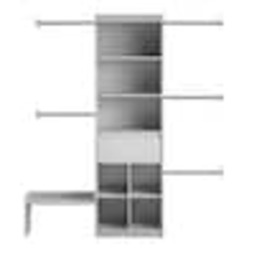 Little Seeds Grow with Me 68.7 in. - 95.44 in. W Gray Wall Mount Adjustable Wood Closet System with 5 Clothing Rods 6860412COM