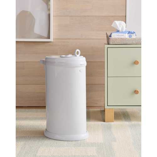 Ubbi Stainless Steel Diaper Pail in White