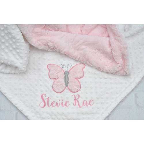 Personalized Butterfly Minky Baby Blanket-Butterfly baby blanket-Personalized Baby Minky blanket-Minky Butterfly Blanket-Girl baby blanket