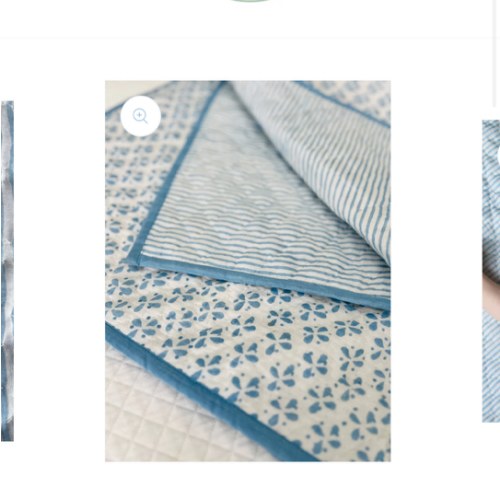 Reversible Baby Blanket in Petals/Stripe Blue – Lake Home Collective