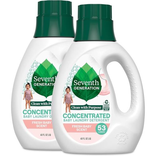 Seventh Generation Concentrated Baby Laundry Detergent, Fresh Scent, 40 Fl Oz, Pack of 2