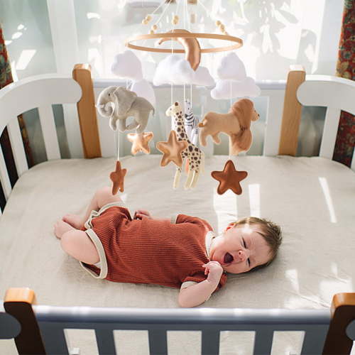 Uutvmp Baby Mobile for Crib, Baby Crib Mobile for Boys Girls, Baby Mobile for Bassinet, Nursery Decor for Infant Bedroom Hanging, Baby Mobile Soothe Toys