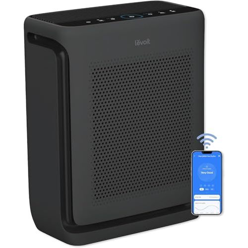 LEVOIT Air Purifiers for Home Large Room Up to 1875 Ft² with Washable Pre-Filter, AHAM VERIFIDE, Air Quality Monitor, HEPA Sleep Mode for Allergies, Pet Hair in Bedroom, Vital 200S-P, Black | For Quiet Bedroom at 27dB, AHAM VERIFIDE, Air Quality Monito...