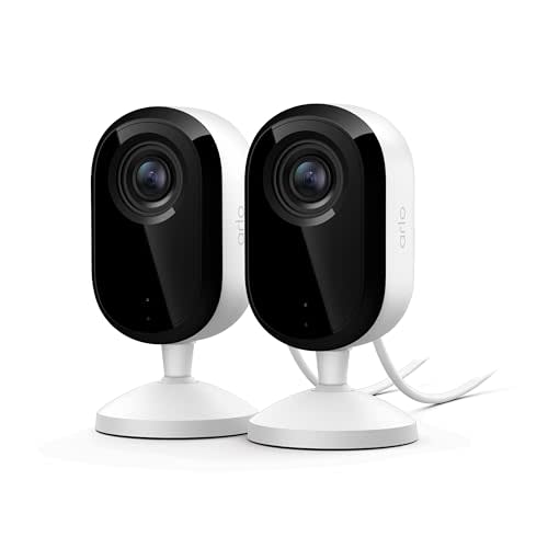 Arlo Essential Indoor Baby Camera 2K (3rd Gen) - Privacy Shield, 2-Cam | 2K baby & kid surveillance camera; Wired power; Privacy shield; Person detection; Night vision; 1-mo Secure plan incl.