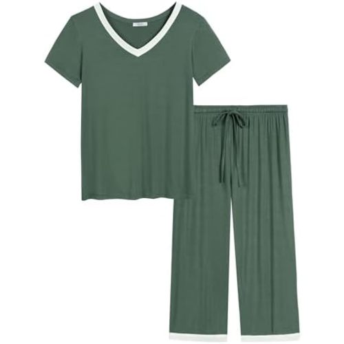 Joyaria Cooling Pajamas Bamboo Viscose Lightweight PJs Set Women Wicking Sleepwear for Night Sweat S-XXL