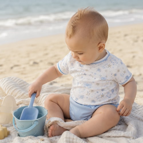 Crabby Cove Diaper Cover Set - Sky