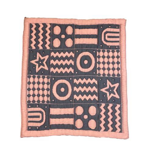 Little Dedi 3D Soft Organic Cotton Crawling Blanket – GOTS Certified, 40x40 in Rose/Grey Montessori Design for Motor Skill Development, Reversible, No Loose Threads – Washable & Sustainable