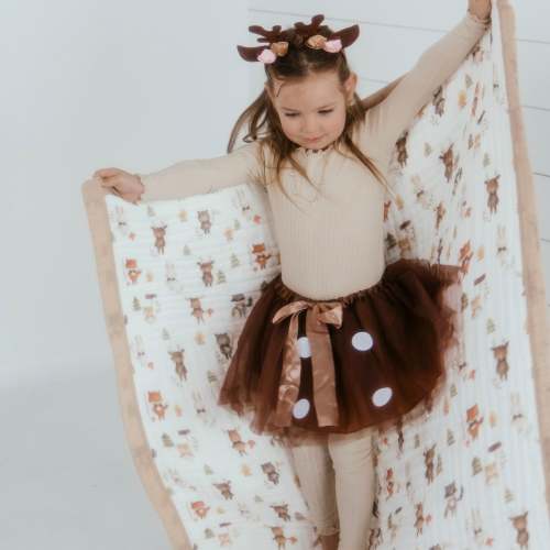 Organic Cotton Baby Blanket |Toddler Quilt "Forest Friends"