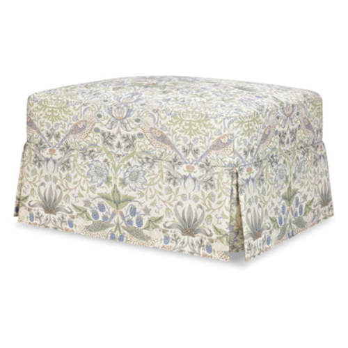 Crawford Gliding Ottoman - Morris & Co. x Namesake Strawberry Thief in Fig & Thyme Performance Eco-Weave
