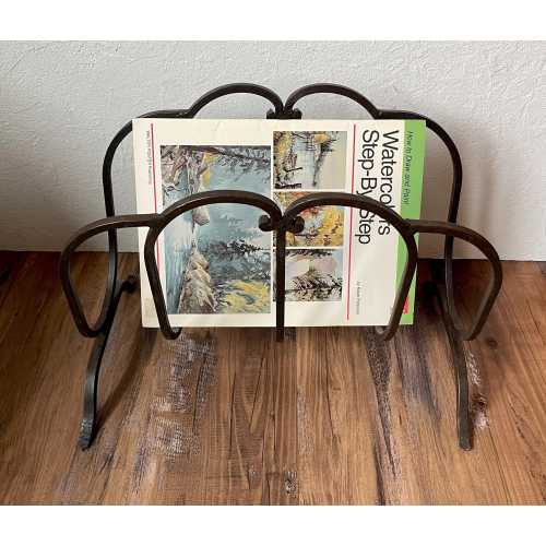 Vintage Iron Magazine Rack: Rustic Firewood Storage, Western Decor