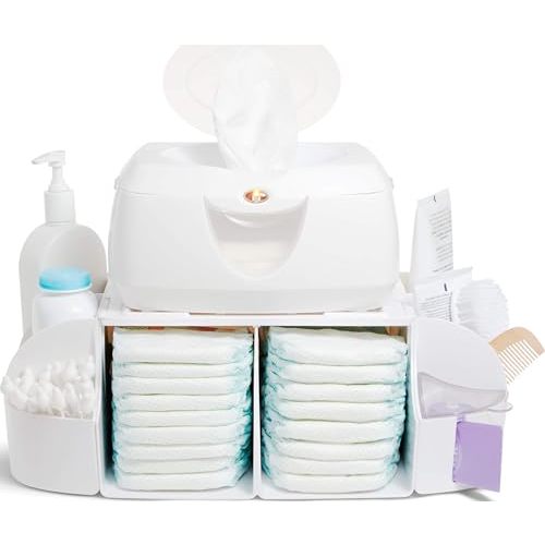 Munchkin® Diaper Change Organizer, Green/white