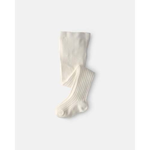 Baby Girl Ribbed Tights - Ivory | Carter's