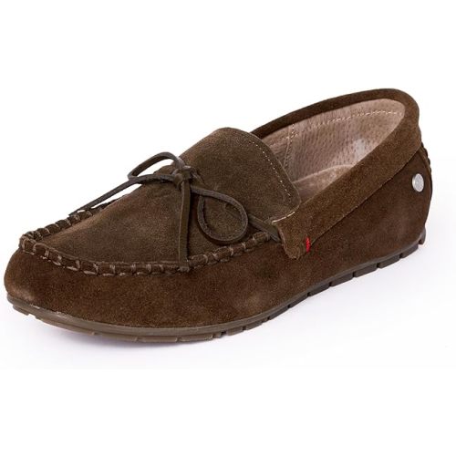 Minnetonka Men’s Loafer Moc – Suede Slip-On Loafers with Cushioned Removable Footbed