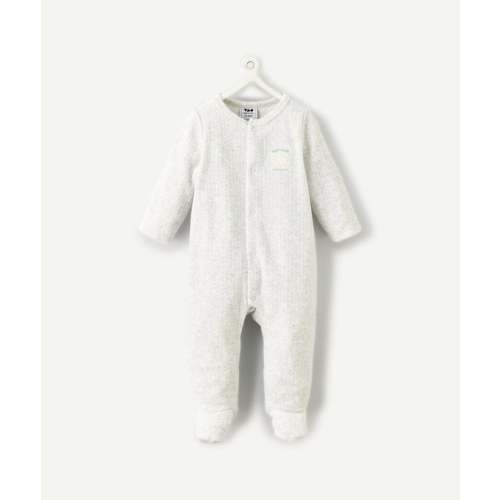 Pyjama chaud effet velours mixte gris clair