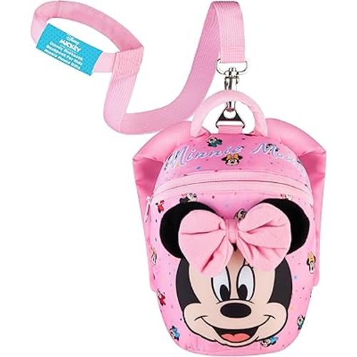 Disney Minnie Mouse Mini Backpack with Toddler Safety Harness for Girls 9x8” Daycare Bag Backpack with Leash Preschool Outdoor Travel Gifts