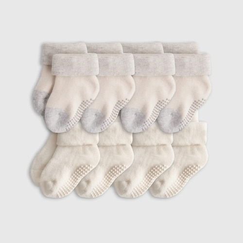 Organic Cotton Gripper Socks 8-Pack 6-12M