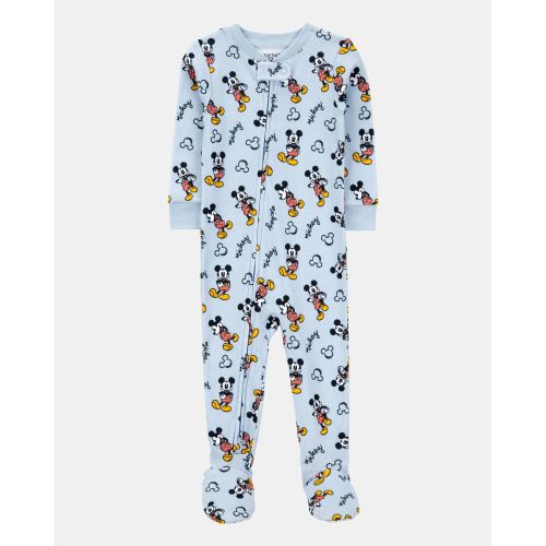 Baby Boy Disney© Mickey Mouse Snug Fit Cotton Footie 1-Piece Pajamas - Blue | Carter's