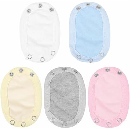Garneck 5Pack Baby Bodysuit Extender: 3 Snap Double Layer Adjustable Onesie Extender for Newborn Infant Toddler Girl Boy Soft Cotton Diaper Change Gift for Baby Shower
