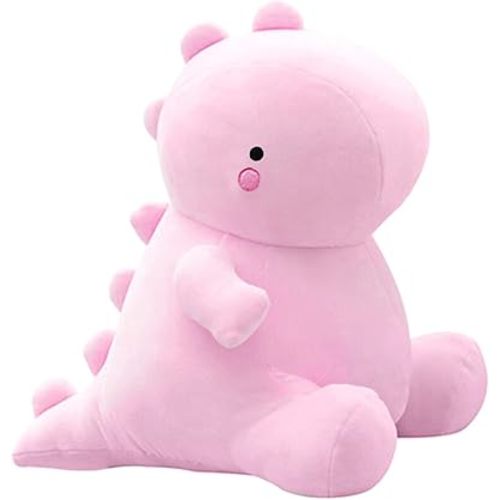 Cute Dinosaur Plush Toys, Fat Dinosaur Stuffed Animals Dolls, Soft Plush Dino Plushie, Birthday Gifts for Kids Girls Boys Pink 12 inch