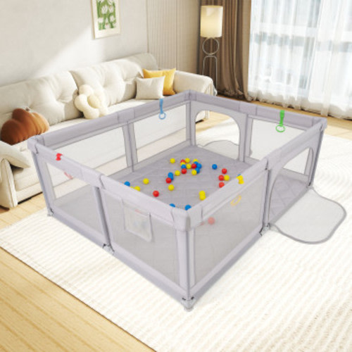 Large Baby Playpen with Pull Rings and Ocean Balls