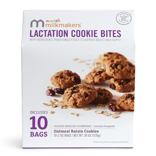 Munchkin Milkmakers Lactation Cookie Bites, Oatmeal Chocolate Chip, 10 Ct