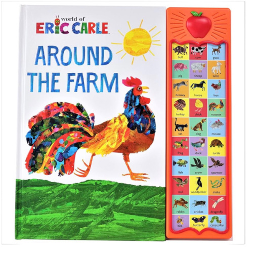 World of Eric Carle, Around the Farm 30-Button Animal Sound Book - Great for First Words - PI Kids