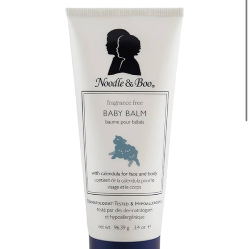 Noodle & Boo Baby Balm for Face and Body, Hypoallergenic and Natural Baby Skin Care with Organic Calendula for Sensitive Skin, Pediatrician and Dermatologist-Tested, Fragrance Free, 3.4 Oz