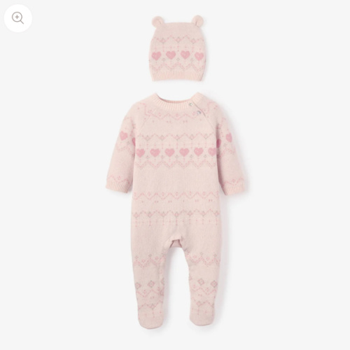 Love Fairisle Jumpsuit + Hat Set 2pc
