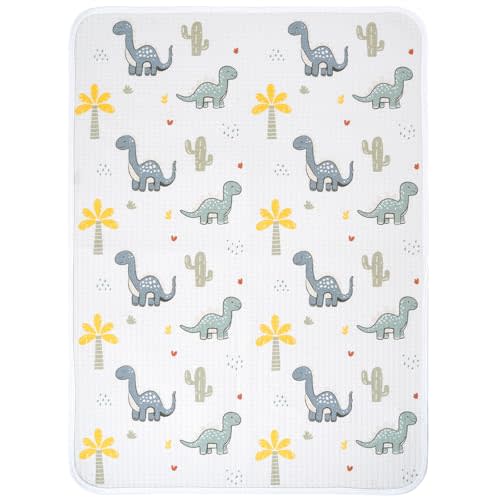 haakaa Waterproof Changing Pad Liners, 100% Cotton, Soft & Breathable (1pc, 19.5" x 27.5" Dino Land)