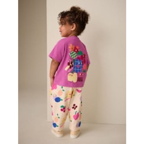 Buy Purple Short Sleeve T-Shirt and Barrel Trousers Set (3mths-7yrs) from Next USA