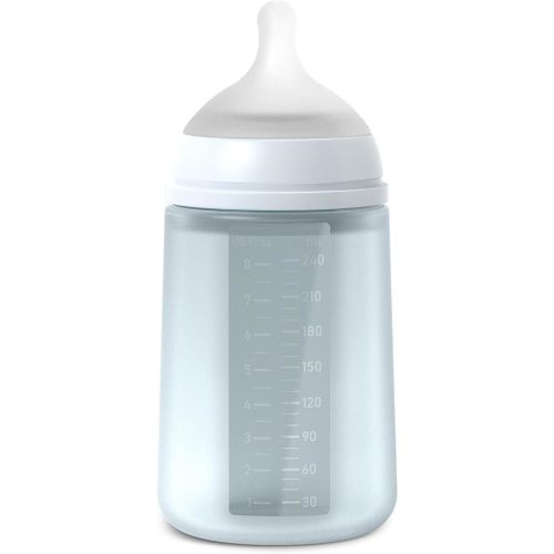 Suavinex Color Essence SX PRO Physiological Soft Flexible Silicone Baby Bottle, Anti Colic Baby Bottles, Supports Breast Feeding Babies, Made in Spain, Medium Flow, 8oz, Ballad Blue
