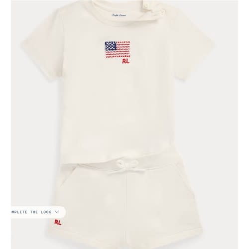 Flag Cotton Jersey Tee & Terry Short Set