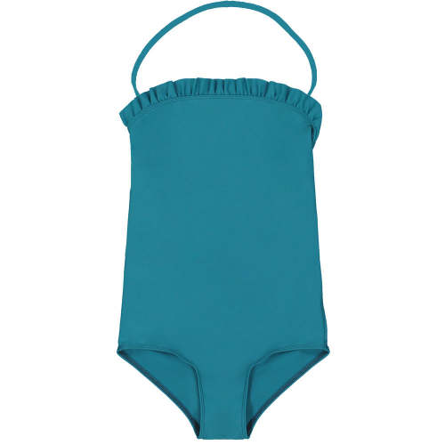 Nastasia Ruffle Halterneck Onepiece - Bari Green
