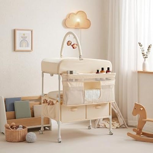 GarveeLife Baby Diaper Changing Table, Foldable Portable Changing Station