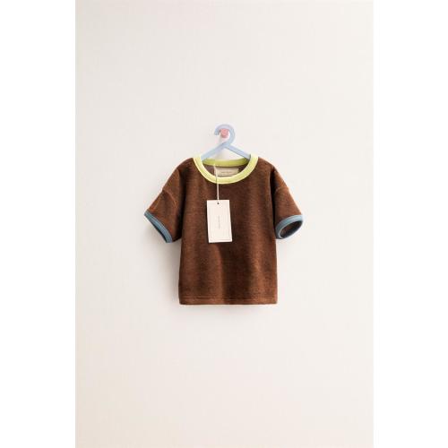 ZARA TIMELESS - TERRY EFFECT T-SHIRT - Chocolate | ZARA United States