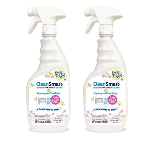 Nursery & High Chair Cleaner, 23 Ounce Bottle (Pack of 2), Hypochlorous Naturally Kills 99.9% of Viruses RSV & Flu with Zero Residue