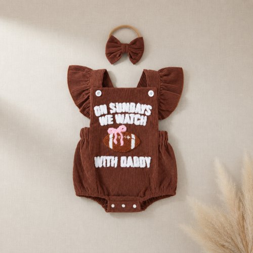SAGEBROOK® Baby Football Romper & Headband Set