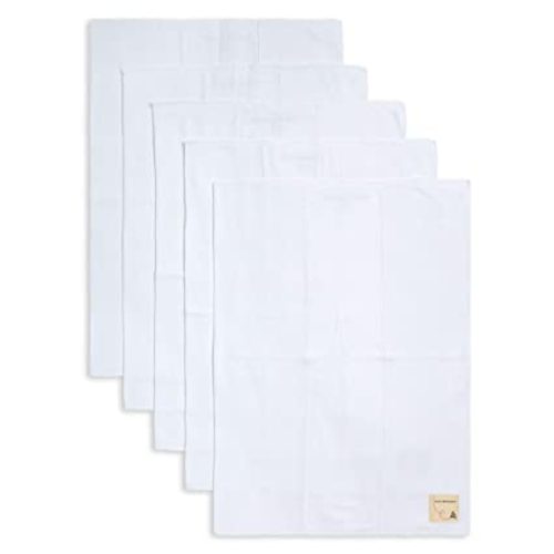 Burts Bees Baby Infant Burp Cloths, 100% Organic Cotton Extra Absorbent Soft Fabric Drool Cloths, 5-Pack Newborn Must-Have Essential Large Burping Cloths, One Size 17 x 11.75 Inches