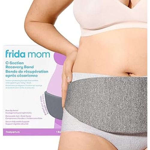 Frida Mom C-Section Hot & Cold Therapy Belly Binder, C-Section Recovery Must Have Belly Band, Incision Protector, for Post-Op & Swelling, Postpartum Essentials, After Birth Brace, Abdominal Binder