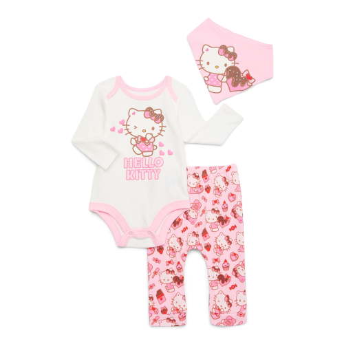 Character Infant Baby Valentine's Day Take Me Home, Bib, Long-Sleeve Bodysuit, and Pants Outfit Set, 3-Piece Sizes Newborn-12 Months