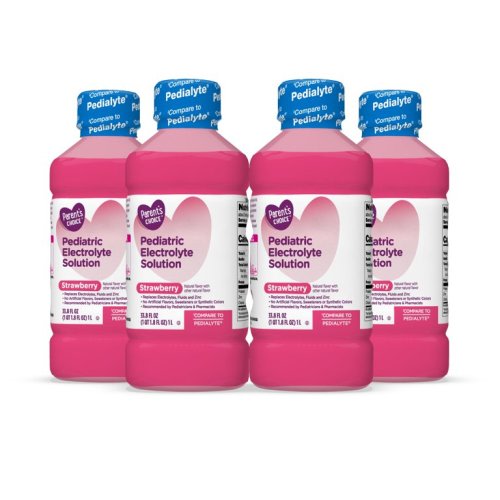 Parent's Choice Electrolyte Solution, Strawberry, 33.8 fl oz Bottle (4 Count) - Parent's Choice Electrolyte Solution, Strawberry, 33.8 fl oz Bottle (4 Count)