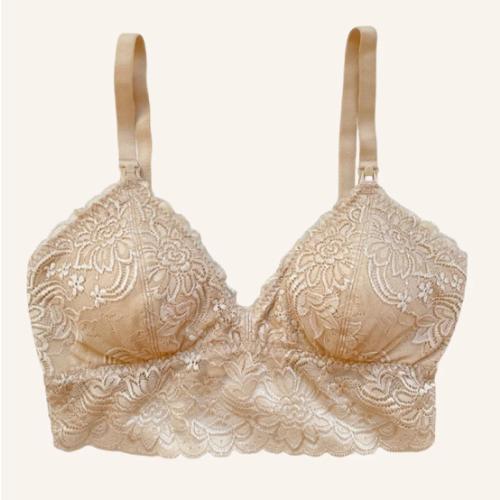 Floral Lace Organic Cotton Nursing Bralette - Beige – MORROW+MINT