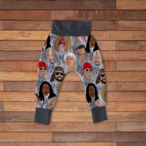 Wrestling harem joggers for baby, toddlers, and children, size Newborn to Kids 12