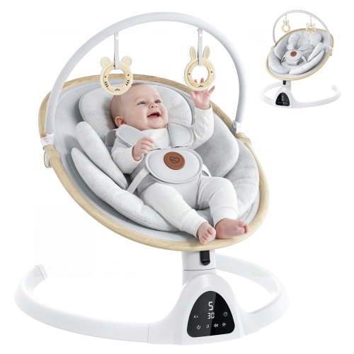Babyomi Baby Swing with Music, Bluetooth, 10 Lullabies, 5 Speeds