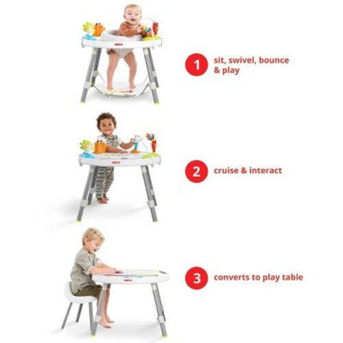 Skip Hop Explore & More Baby's View 3- Stage Activity Center: Adjustable Height, Converts to Play Table, Developmental Toys