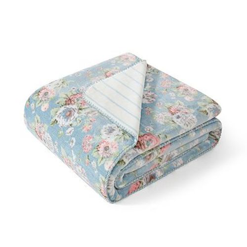 Laura Ashley Zoe Reversible Coco Flannel Throw