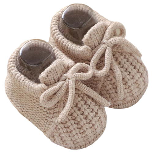 YaEYa Baby Knit Booties, Soft Sole Slipper Shoes, Warm Cotton Knitted Crib Shoes, Pre-Walker Footwear for Boys Girls 0-18 Months