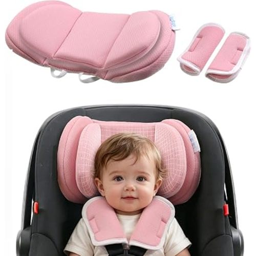 Infant Car Seat Head Support Pillow for Baby, Pink