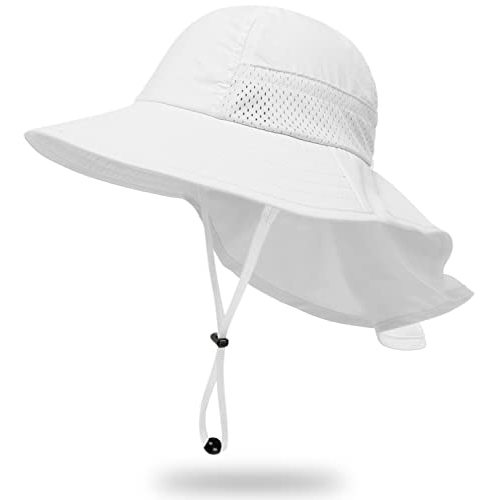 Toddler Baby Sun Hat Kids Summer UPF 50+ for Boys Girls Adjustable Beach Hats with Bucket Wide Brim Age 1-7 Years